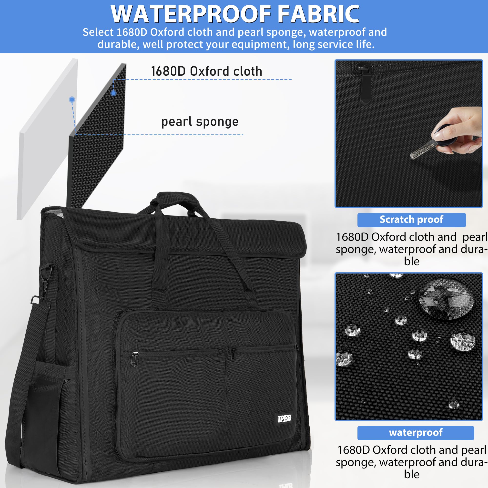 Rolling Travel Tote Bag with Wheels for 27-inch iMac Desktop Computer & Accessories - Perfect for Office, Home, and Travel Use