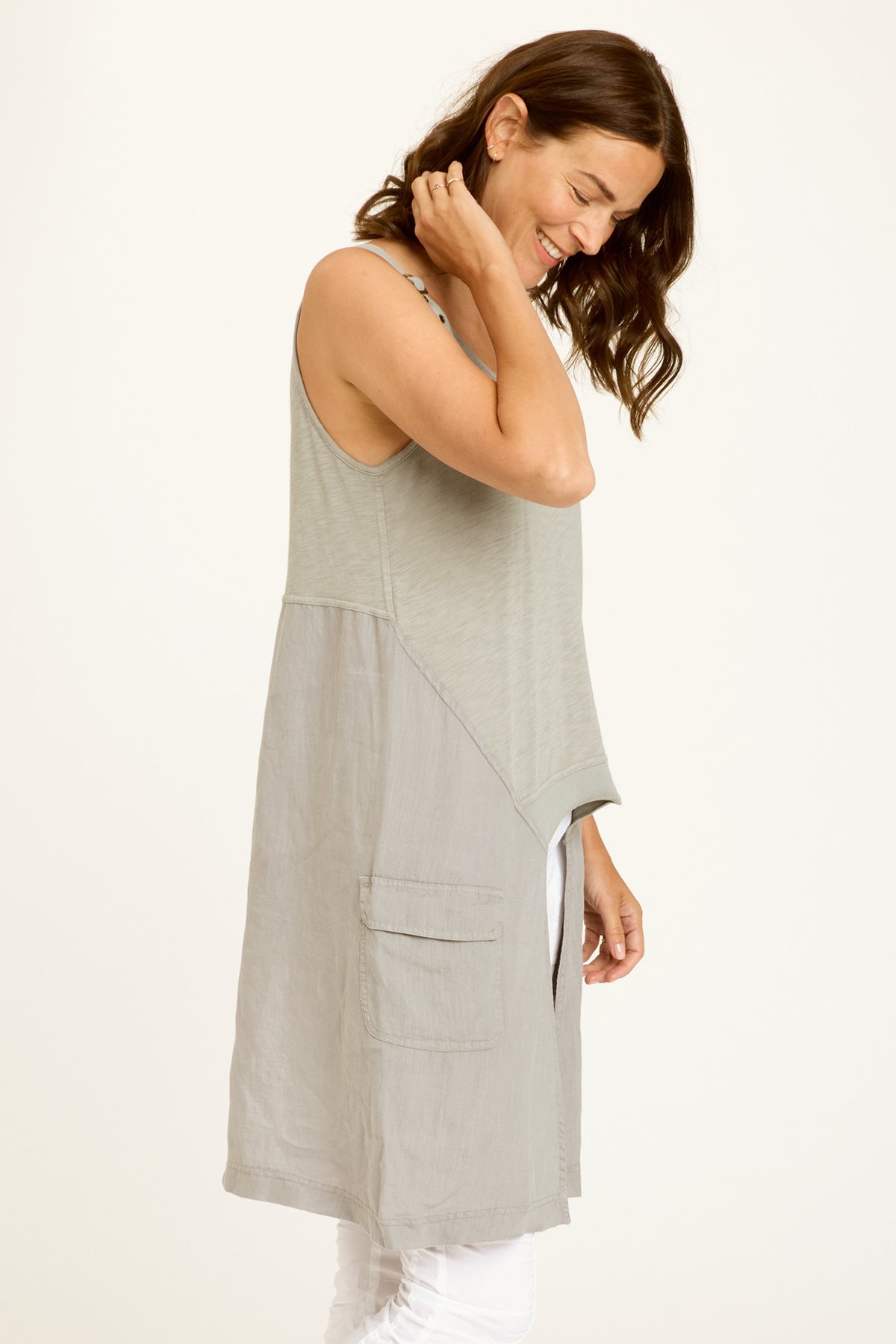 Finton Women's High Low Tank Top - Trendy Asymmetrical Hem Casual & Workout Shirt for Yoga, Gym, and Everyday Wear
