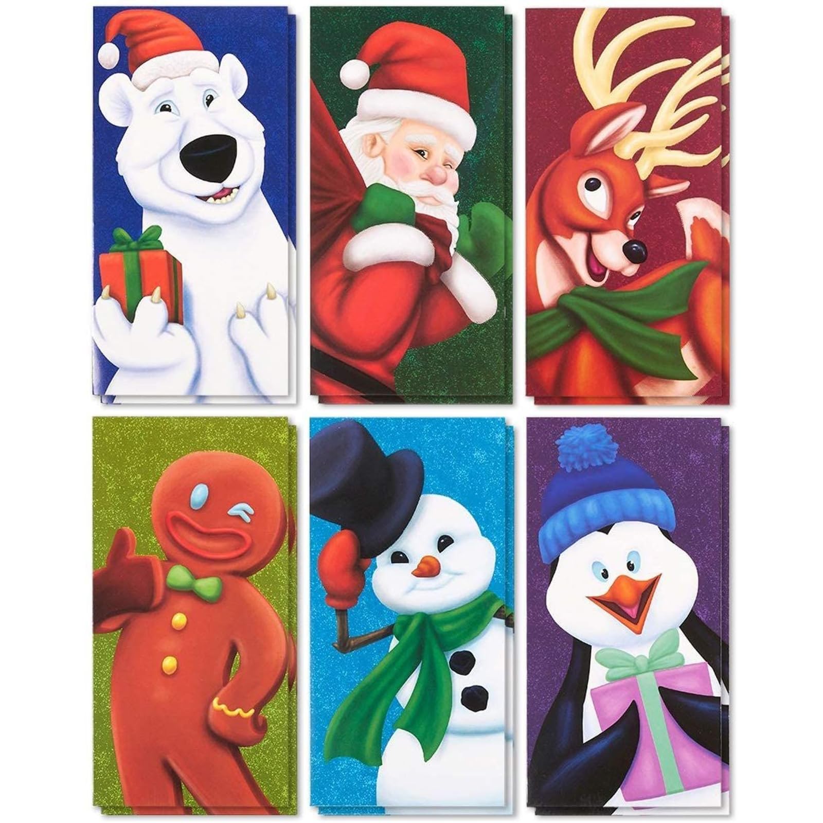 36 Pack Christmas Money Cards with Envelopes - 3.6 x 7.25 Inch Festive Holiday Gift Card Holders - 6 Cute Animal Designs for Xmas Gifts, Parties & Winter Celebrations