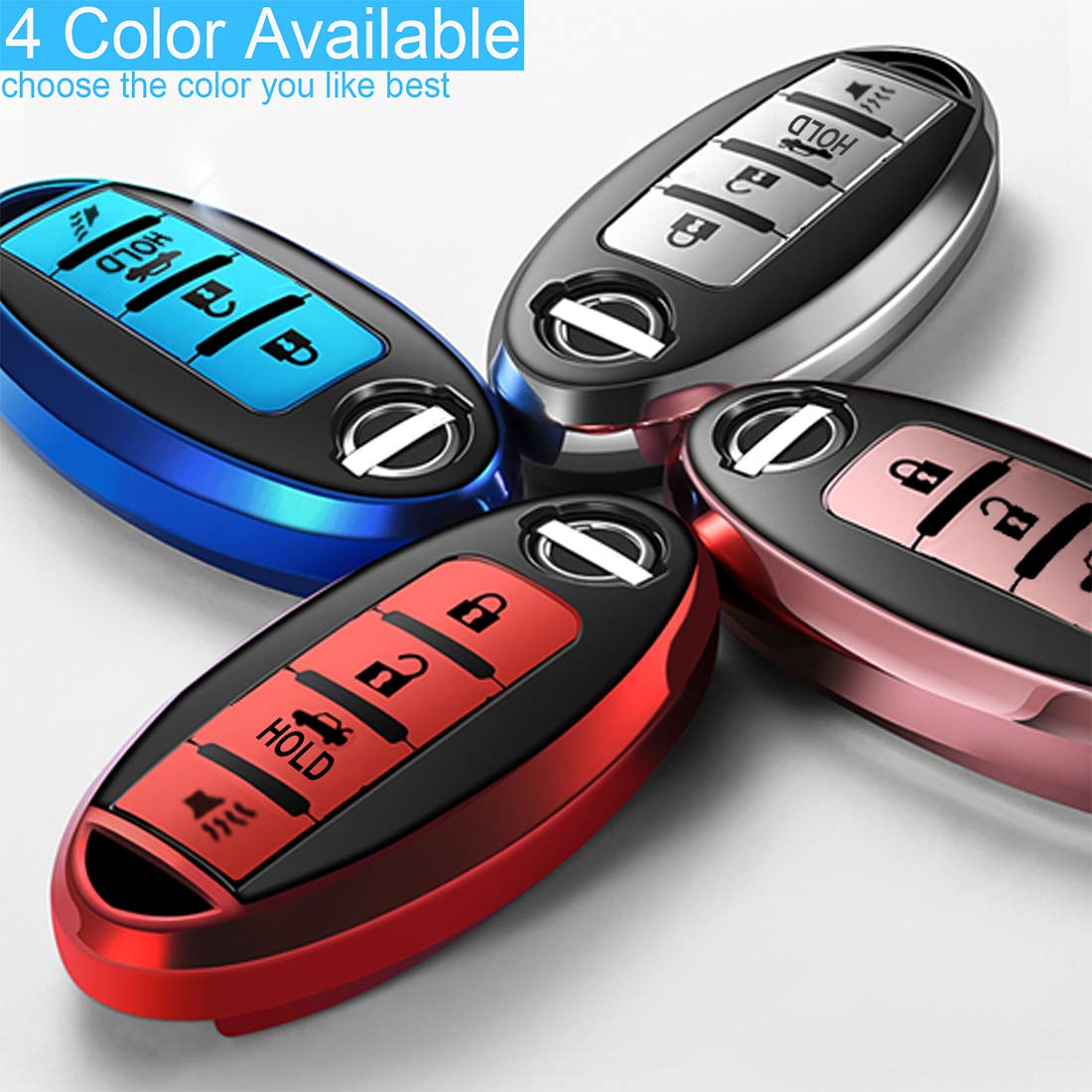 Premium Soft TPU Key Fob Cover for Nissan Pathfinder - Durable & Stylish Silver Protection | Perfect for Everyday Use & Car Key Organization
