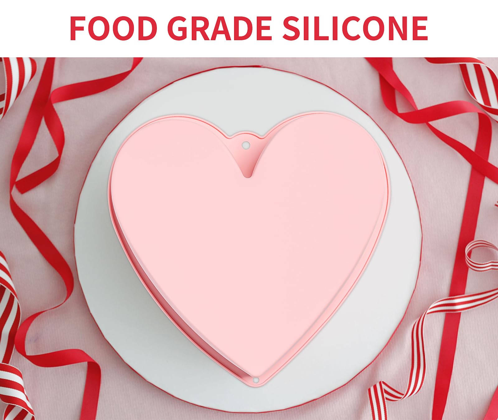 9 Inch Silicone Heart Shaped Cake Pans - 2 Pack Large Nonstick Baking Molds for Valentine's Day, Cheesecake, Cupcakes & Romantic Desserts | Perfect for Anniversary, Wedding & Birthday Celebrations