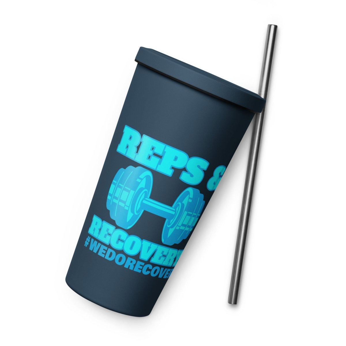 Reps & Recovery Tumbler - 20oz Insulated Stainless Steel Water Bottle with Lid & Straw - Perfect for Gym, Workouts, and Post-Training Hydration