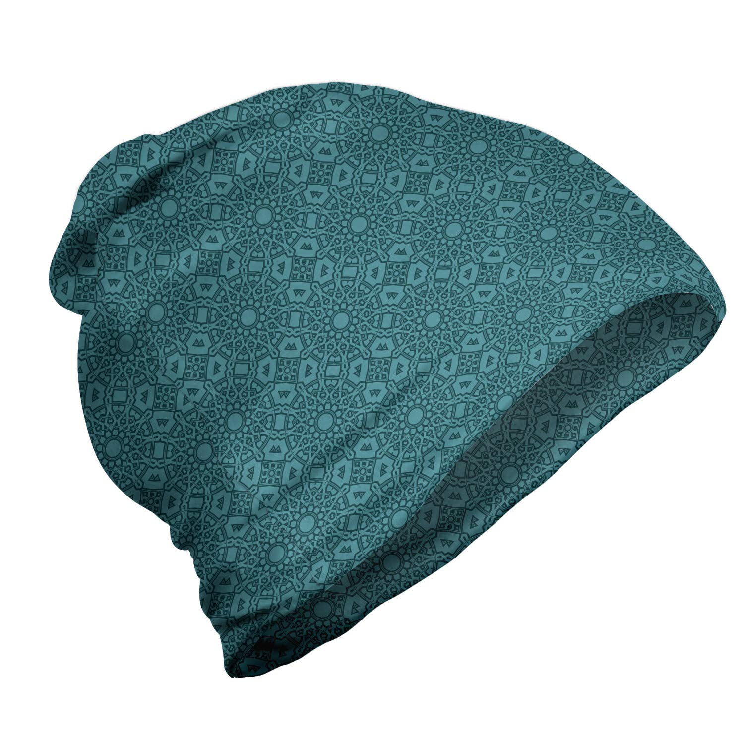 Ambesonne Unisex Beanie - Dark Floral Art Design for Men & Women - Warm Winter Knit Hat for Hiking, Outdoor Activities & Casual Wear