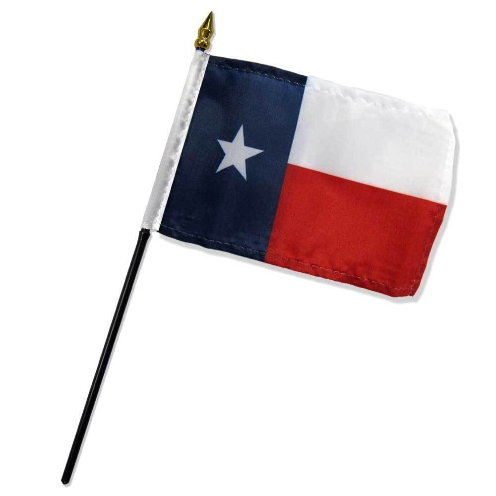 Texas 4x6 Inch Mini Desk Stick Flags - 12 Pack Without Base - Perfect for Office Decor, School Projects & Patriotic Events