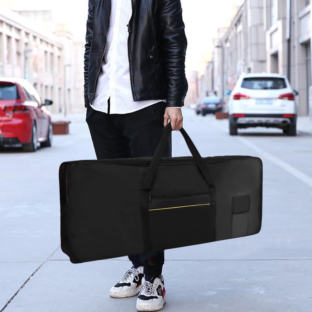 61-Key Keyboard Case for Electric Piano & Digital Keyboard - Padded Waterproof Gig Bag with 420D Oxford Cloth (Black) | Perfect for Travel, Gigging & Storage Protection