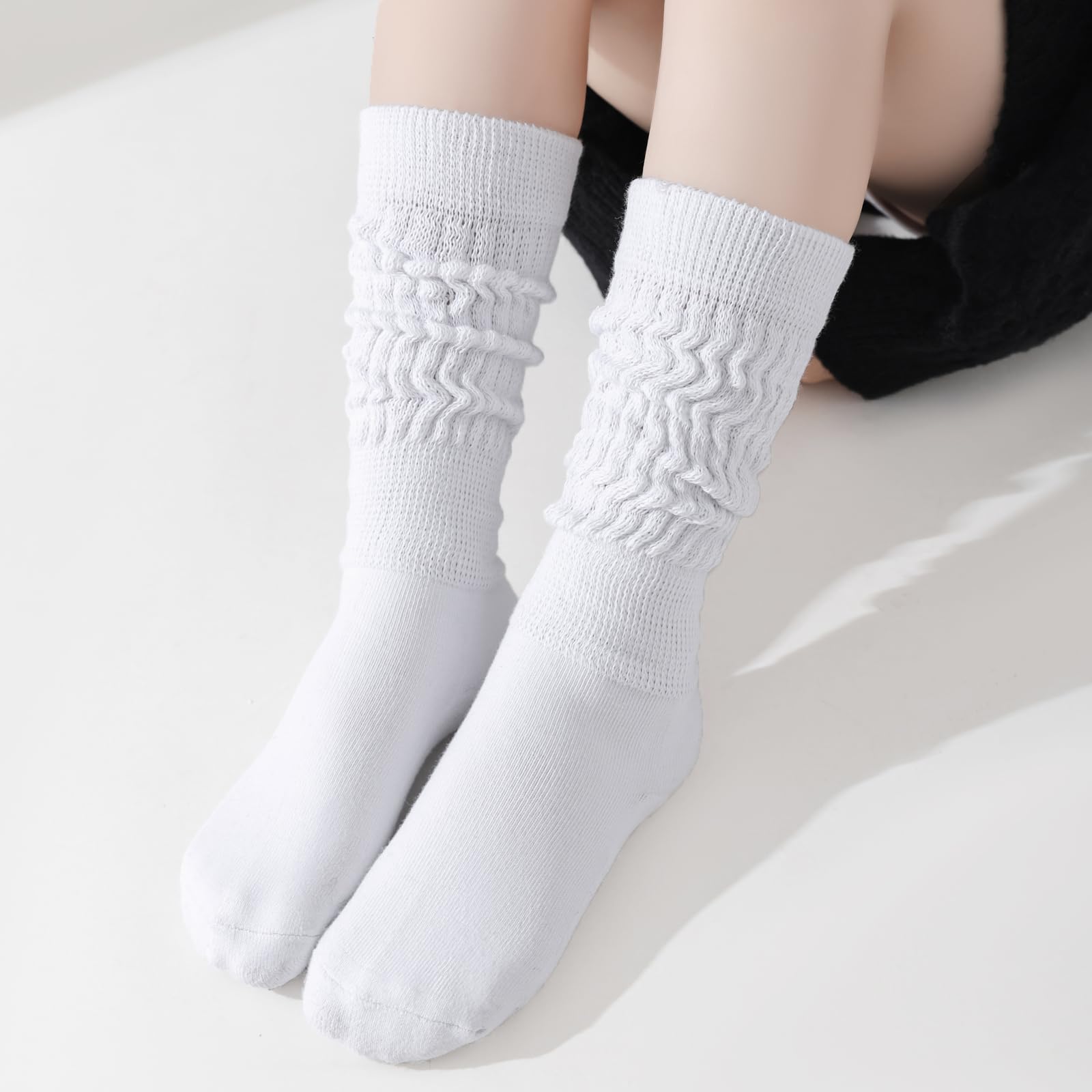 Girls Slouch Socks - Soft Warm Knee High Scrunch Socks for Kids (2-3 Pairs) | Perfect for School, Winter Boots & Casual Outfits