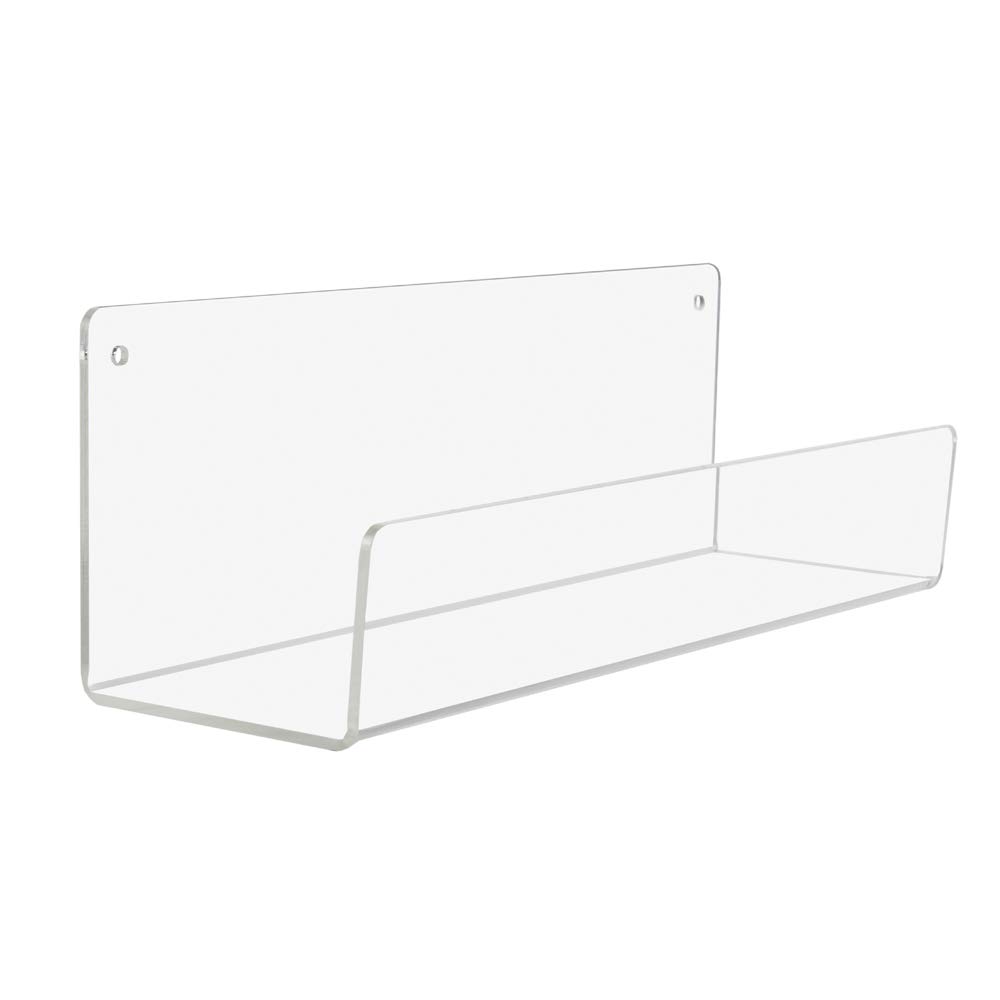 Source One Premium Clear Acrylic Floating Wall Mount Shelves - 36 Inch, Pre-Drilled for Easy Installation - Perfect for Books, Magazines & Displaying Collectibles - Ideal for Living Room, Bedroom & Office Organization