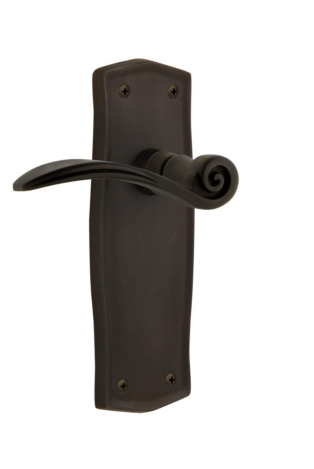 Nostalgic Warehouse Prairie Plate Privacy Swan Lever - Oil-Rubbed Bronze Door Handle for Vintage Style Homes & Bedrooms | Perfect for Interior Doors, Cabinets, and Restoration Projects