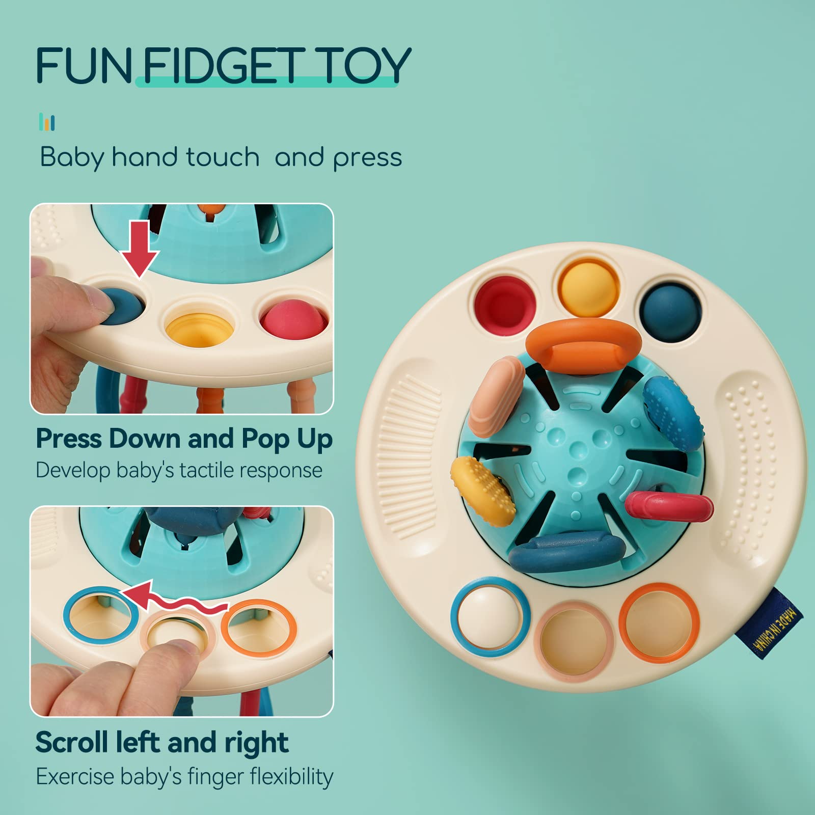 Montessori Toys for 1 Year Old - Sensory Travel Toys for Babies 6-12 Months | Perfect for Airplane & Fine Motor Skills Development