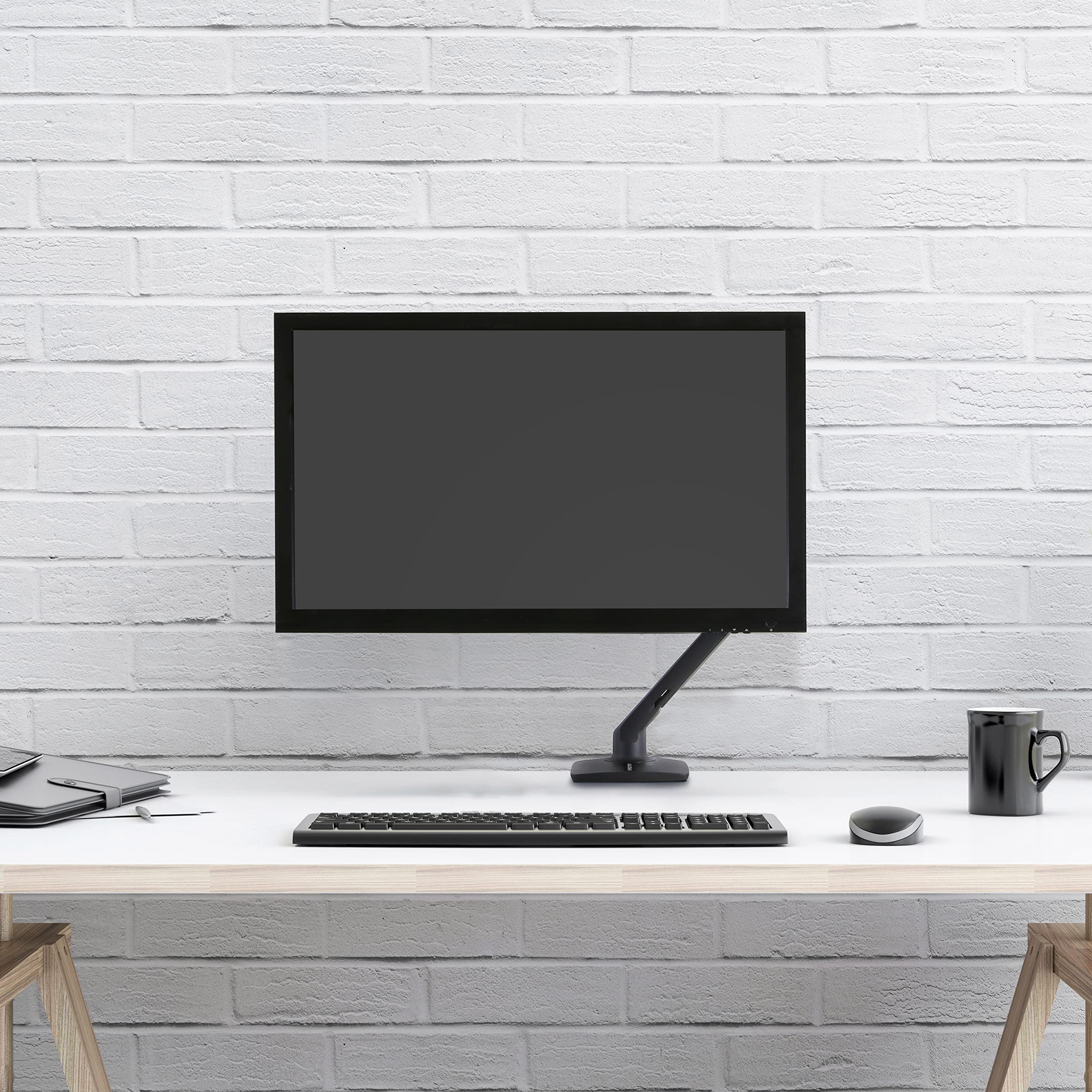 Ergotron MXV Single Monitor Arm - Adjustable VESA Desk Mount for 13-34 Inch Screens (7-20 lbs) - Matte Black - Perfect for Home Office, Gaming & Workspace Ergonomics
