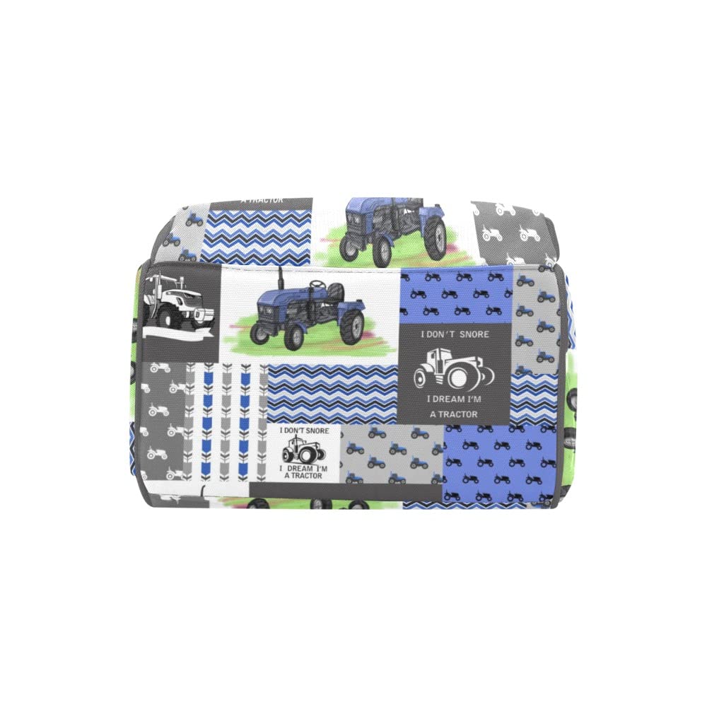 **Personalized Name Diaper Backpack – Retro Car & Tractor Patchwork Design, Purple Multifunctional Travel Backpack for Moms, Dads, Boys & Girls – Perfect for Daycare, Outings & Family Trips**