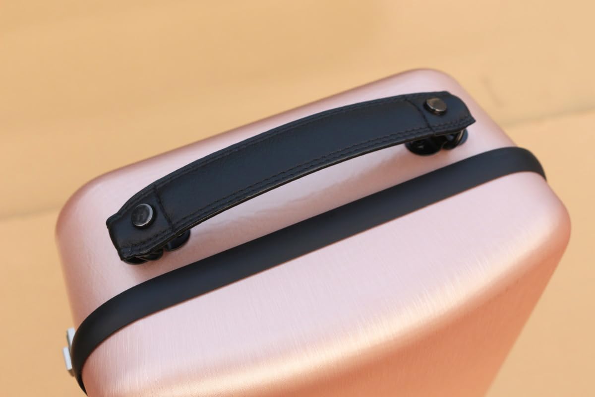 Premium 4/4 Full Size Violin Case - Carbon Fiber Hard Shell with Durable Handles & Backpack Straps - Internal Storage & Music Sheet Pocket (Rose Gold, Combination Lock) - Perfect for Professional Musicians, Students & Travel Performances