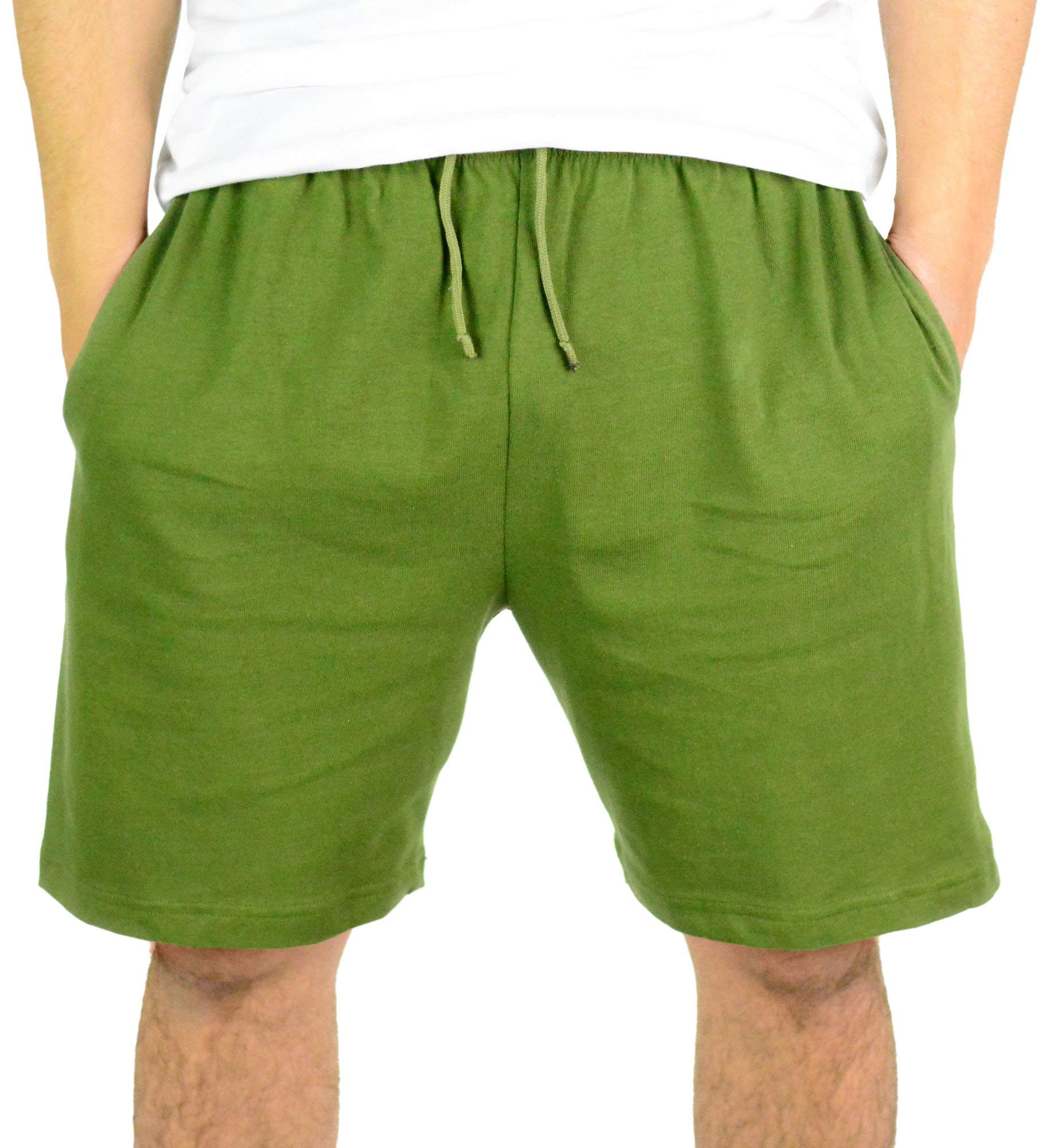 Men's 100% Cotton Drawstring Shorts with Pockets - Comfortable Gym Shorts for Workout, Running & Lounge Wear | Breathable Athletic Sweatpants for Summer & Casual Outings