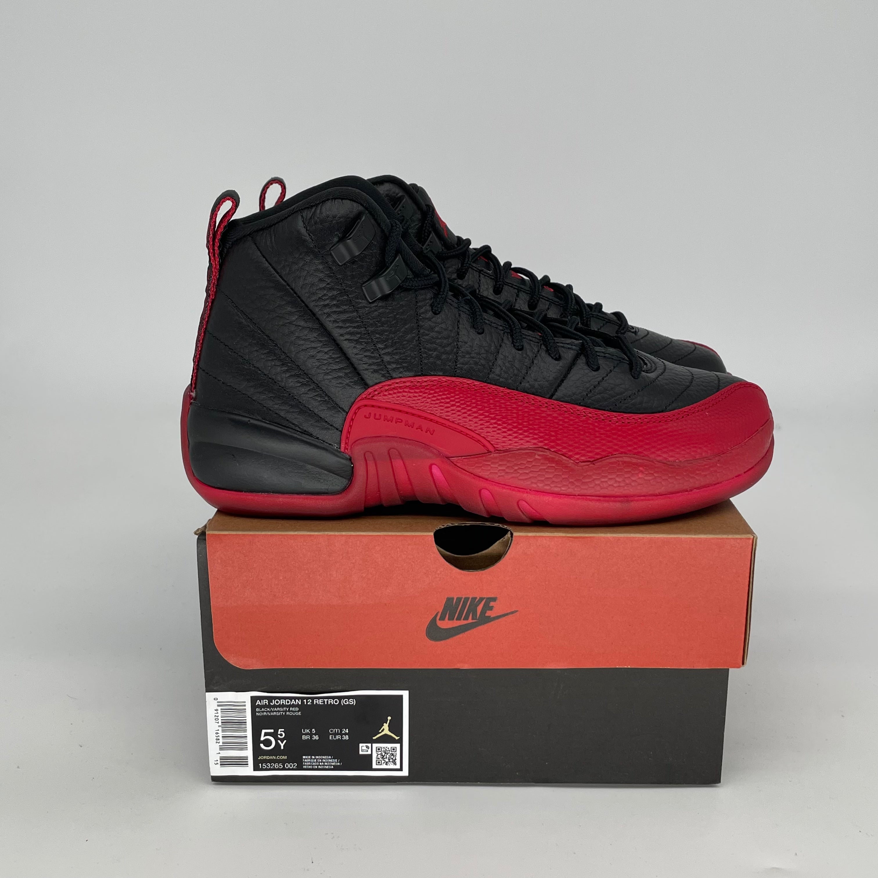 Original Air Jordan 12 Retro 'Flu Game' Basketball Shoes - Men's Size 5.5/Women's 7 (Style Code 153265-002) - Perfect for NBA Games, Streetwear & Sneaker Collectors