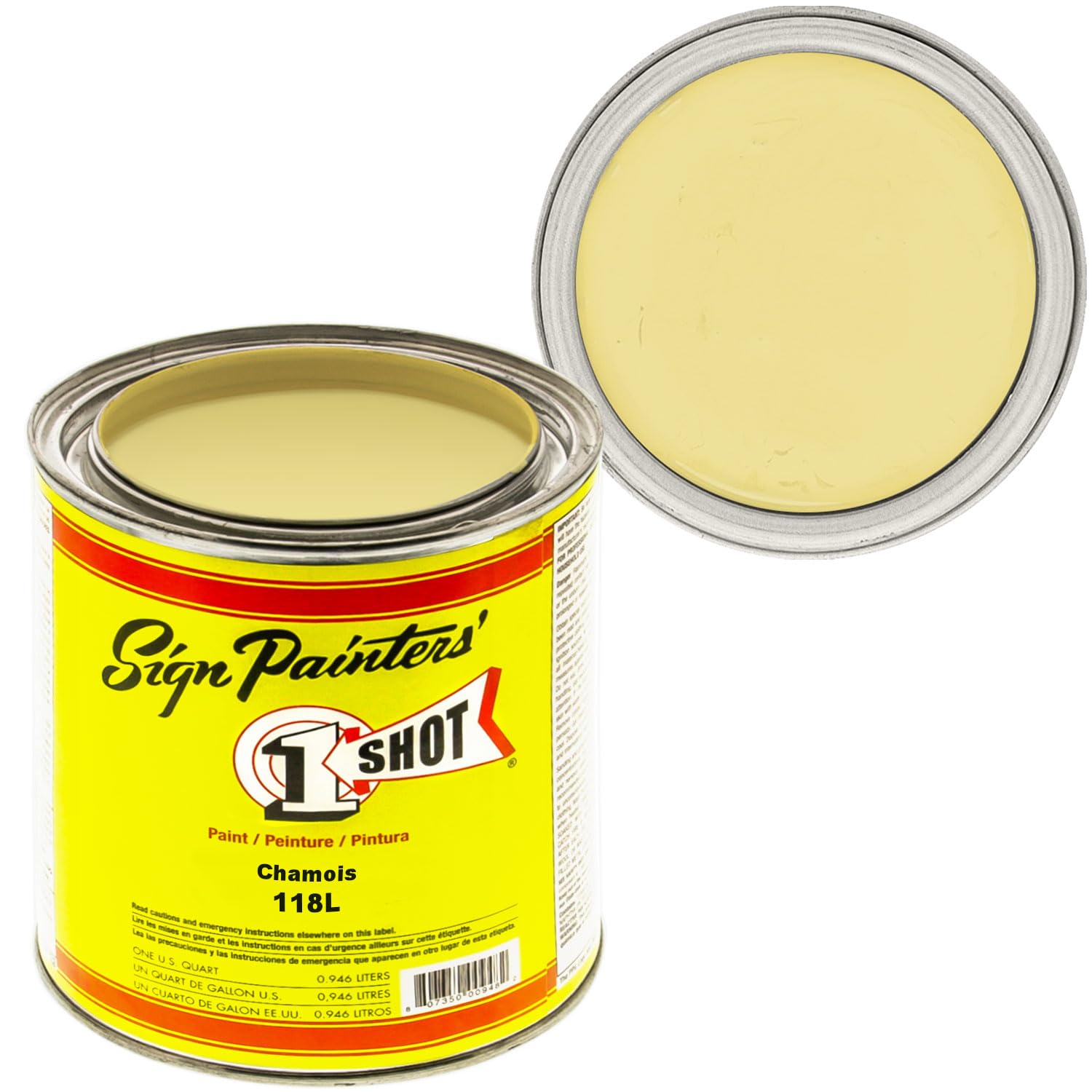 1 Shot Lettering Chamois Pinstriping Enamel Paint - Quart Size for Automotive, Sign Painting & Custom Lettering Projects