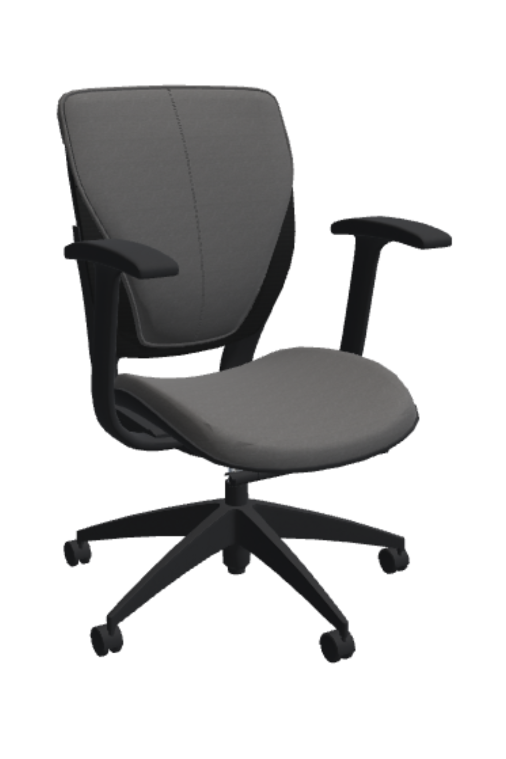 Global Roma Upholstered Medium Posture Back Office Chair with Arms (Model 1908) - Ergonomic Desk Chair for Home & Office Workspace