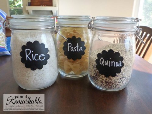 Flower Chalkboard Labels - 36 Reusable Adhesive Stickers for Organizing
