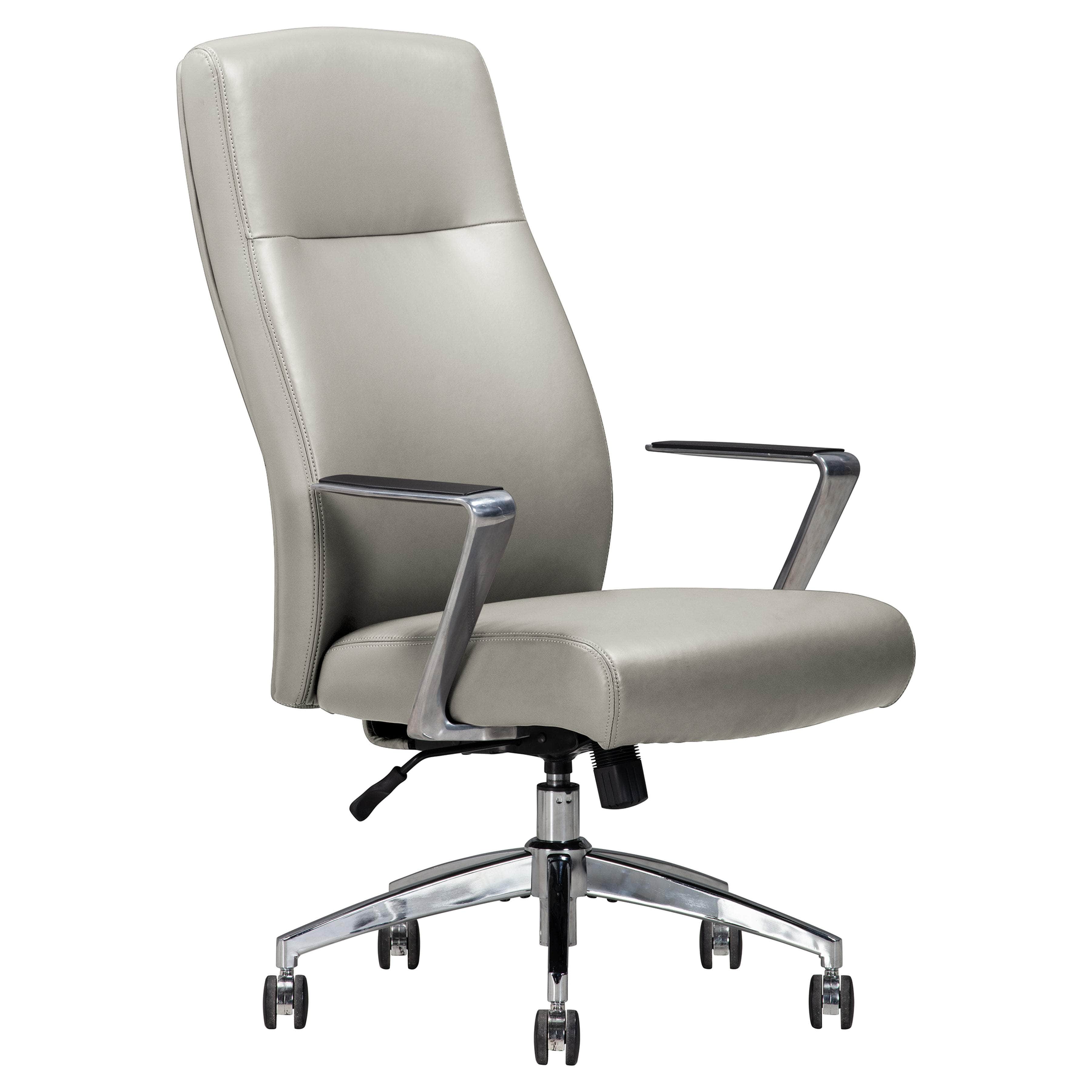 Sealy Ken Faux Leather Office Task Chair - Ergonomic Grey Computer Desk Chair for Home & Office Workspace