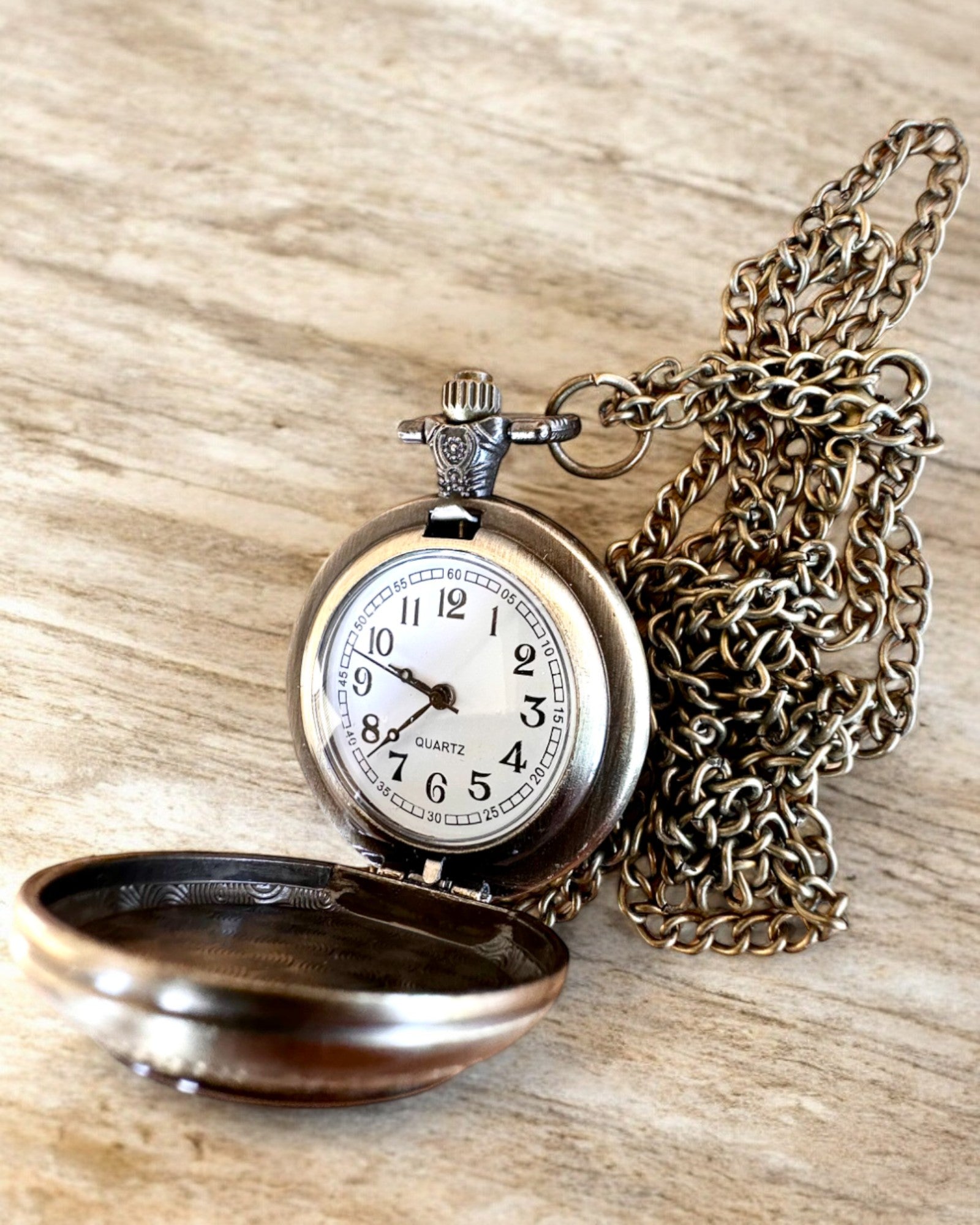 Elegant Solar Lumination Pocket Watch with Engraving Option - Perfect Gift for Anniversaries, Weddings & Special Occasions
