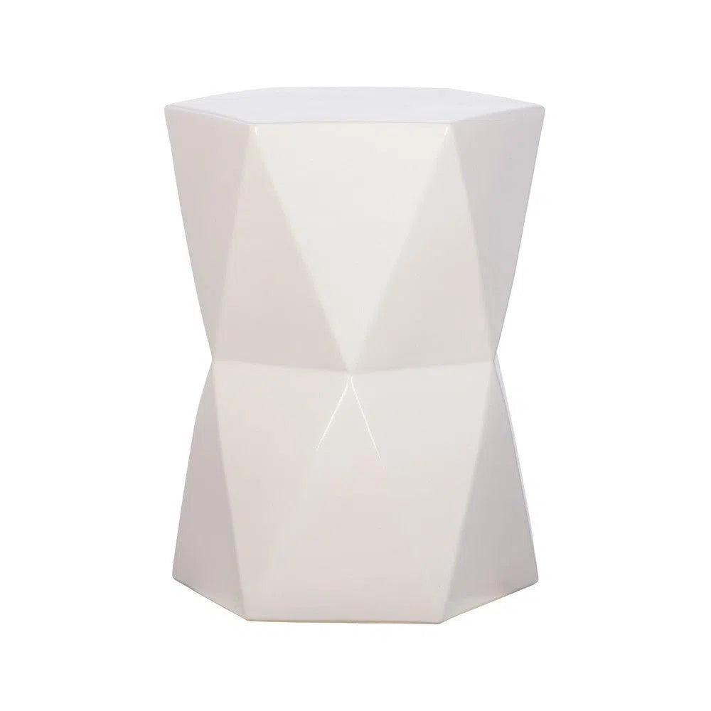 18 Inch Hexagon Ceramic Garden Stool - Outdoor Patio Furniture, Waterproof & Weatherproof - Perfect for Garden, Backyard, Poolside & Balcony Decor