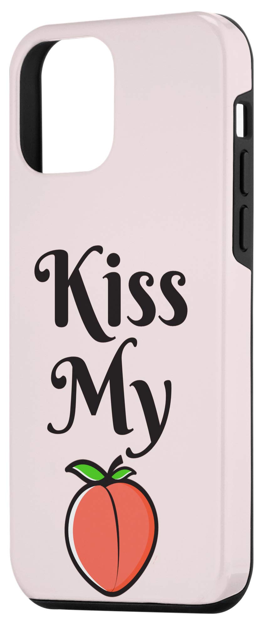 iPhone 12 Mini Kiss My Peach Phone Case - Pink Fruit Design Funny Protective Cover for iPhone 12 Mini - Perfect for Everyday Use, Gifts & Adding Personality to Your Device