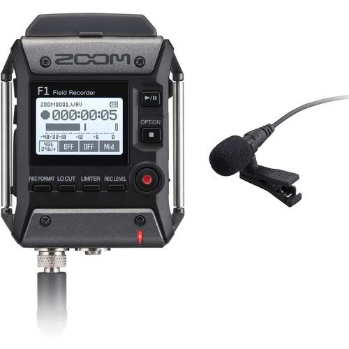 Zoom F1-LP Professional Field Recorder with Lavalier Microphone Kit - 16GB SD Card & Rechargeable Batteries Included - Perfect for Podcasting, Interviews, Film Production and Content Creation
