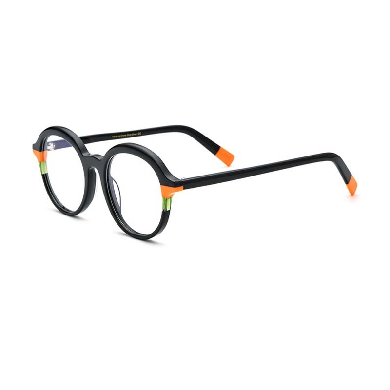 CCspace Unisex Full Rim Large Round TR90 Titanium Eyeglasses 53342 - Lightweight Durable Glasses for Work, Reading & Everyday Use