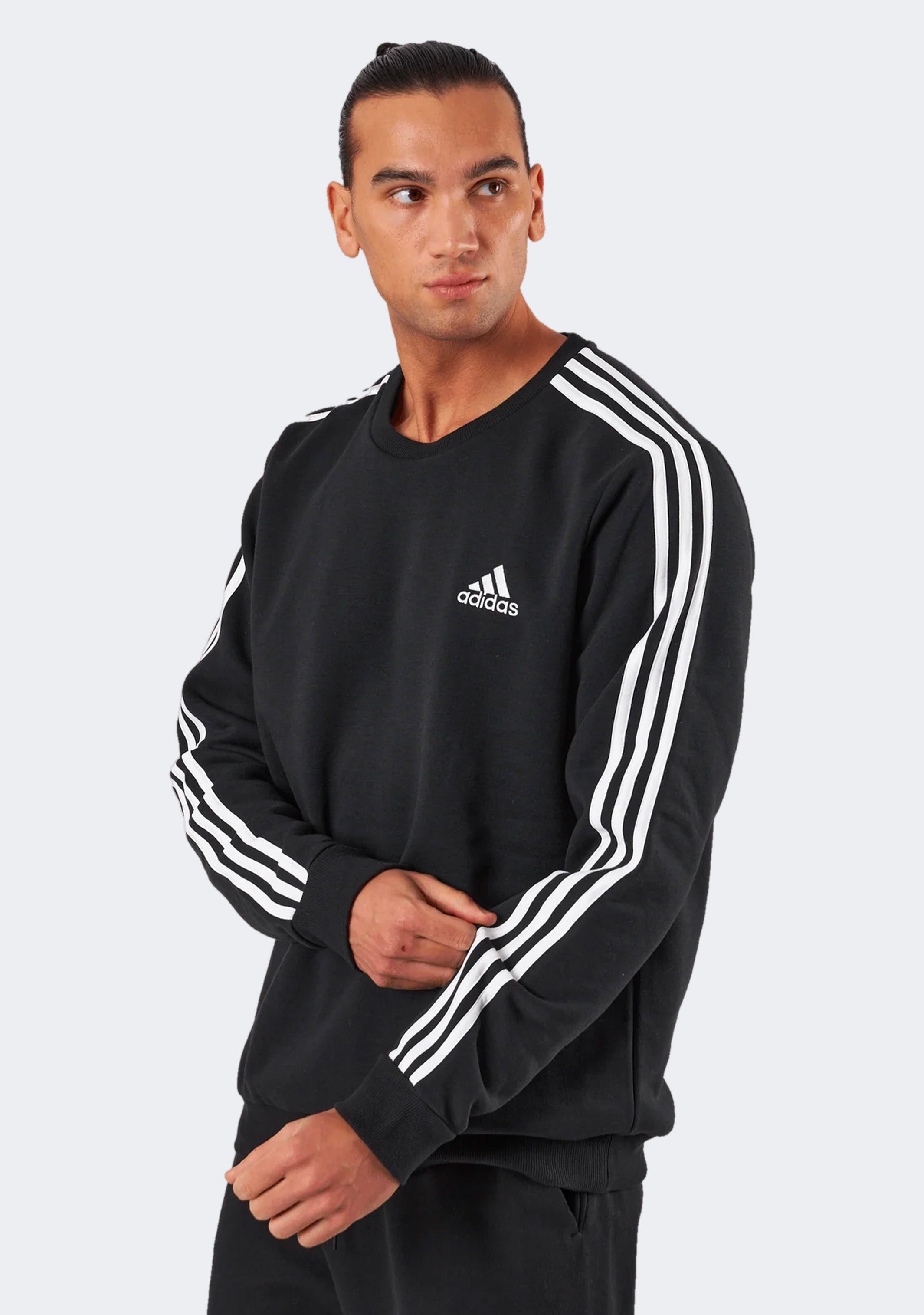Adidas Men's Essentials Fleece 3-Stripes Sweatshirt | Comfortable Cotton Pullover Hoodie for Casual Wear, Gym & Outdoor Activities