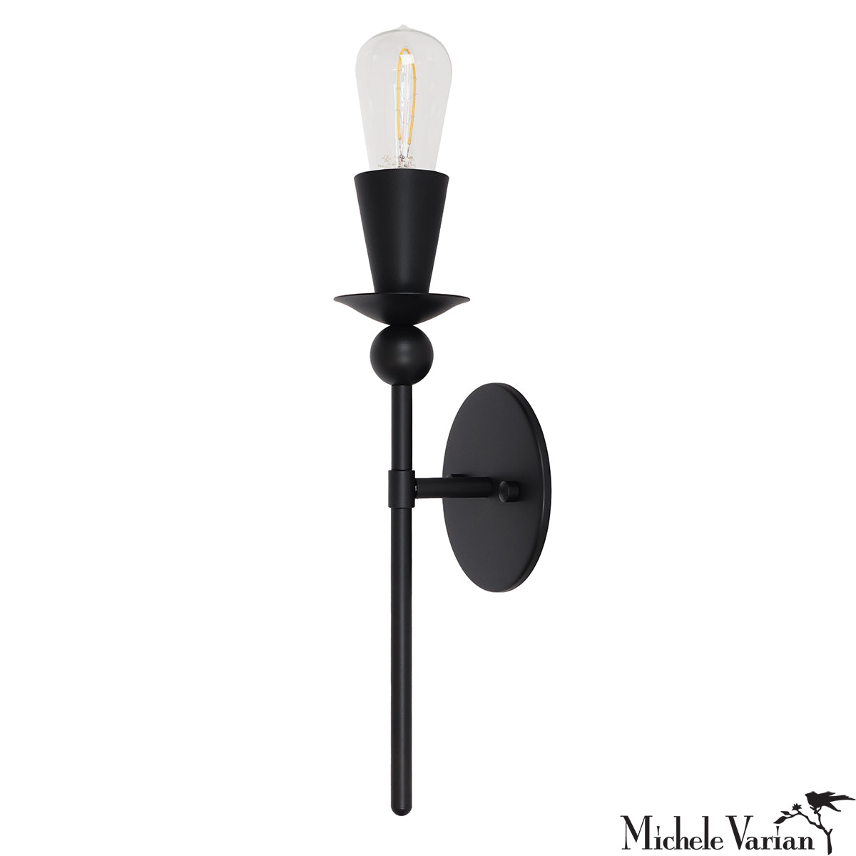 Black Single Polyform Wall Sconce Light - Modern LED Wall Lamp for Bedroom, Living Room, Hallway & Staircase Lighting - Dimmable Indoor Wall Light Fixture