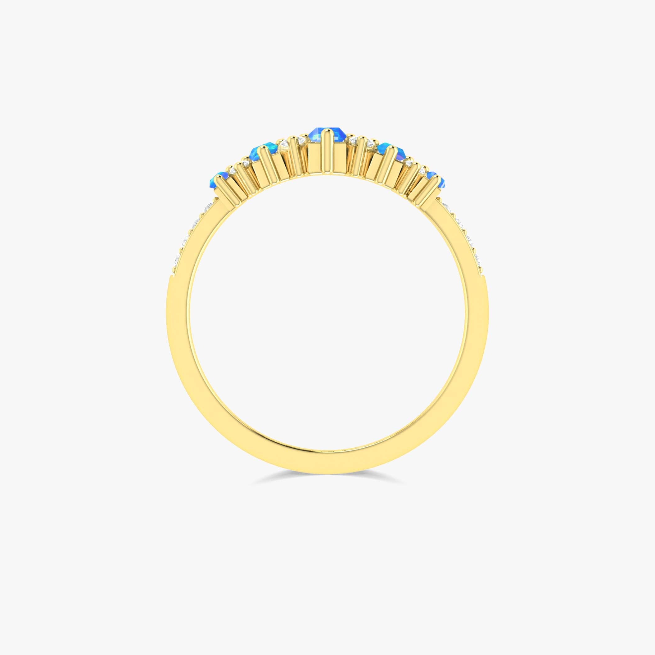 Blue Baguette Fire Opal Gemstone Ring for Women – Elegant Vintage Style Jewelry Gift for Birthday, Anniversary & Special Occasions