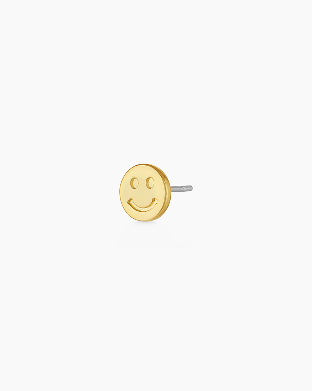 Happy Single Stud Earrings - Minimalist Gold Plated Stud Earrings for Women | Perfect for Everyday Wear, Gifts & Special Occasions