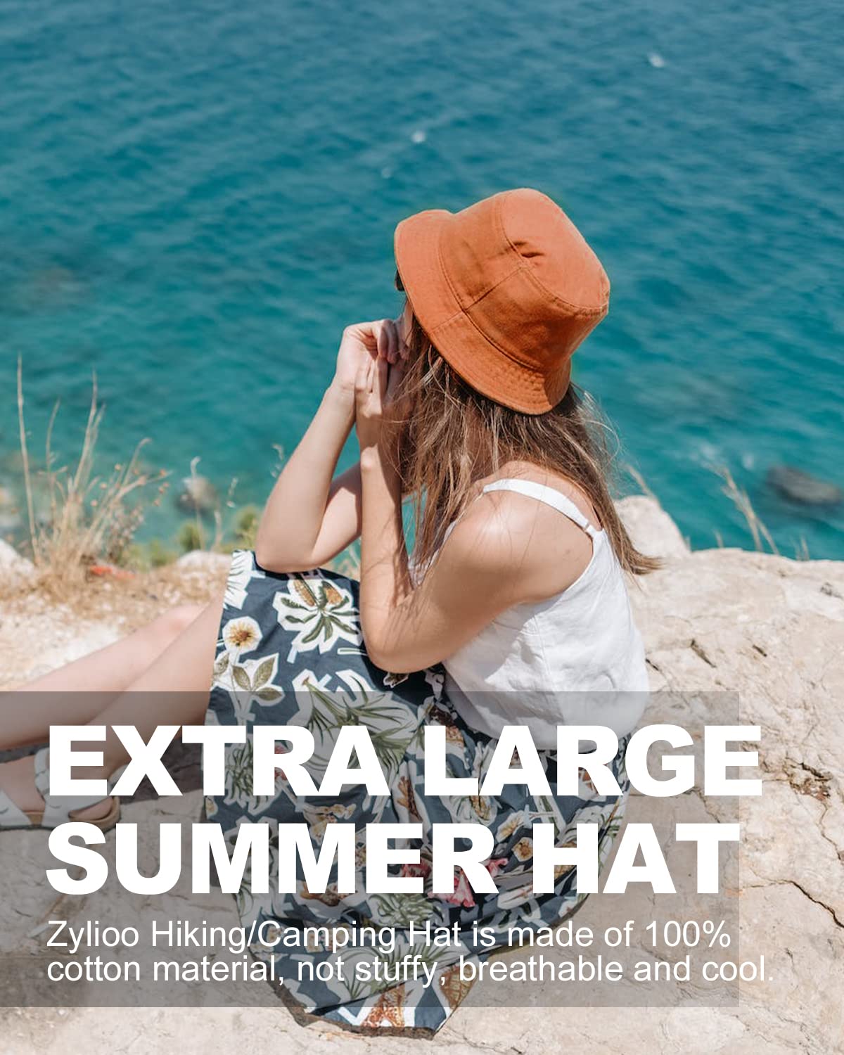 Zylioo XX-Large Bucket Sun Hat for Women & Men - Reversible Wide Brim Fishing Hat with UPF 50+ UV Protection - Perfect for Golf, Hiking, Beach, Gardening and Outdoor Activities