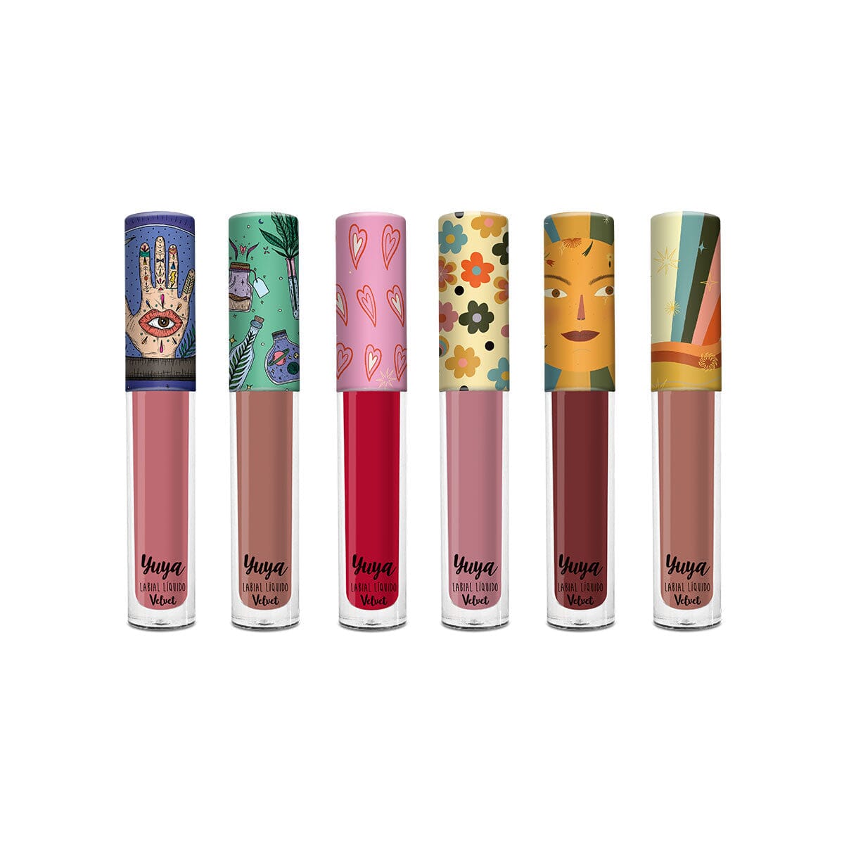 Yuya 6-Piece Velvet Lipstick Set (I Love You, Memory, Dear, Rosette, Viva, Naughty) - Long-Lasting Matte Lipstick for Parties, Dating & Daily Makeup