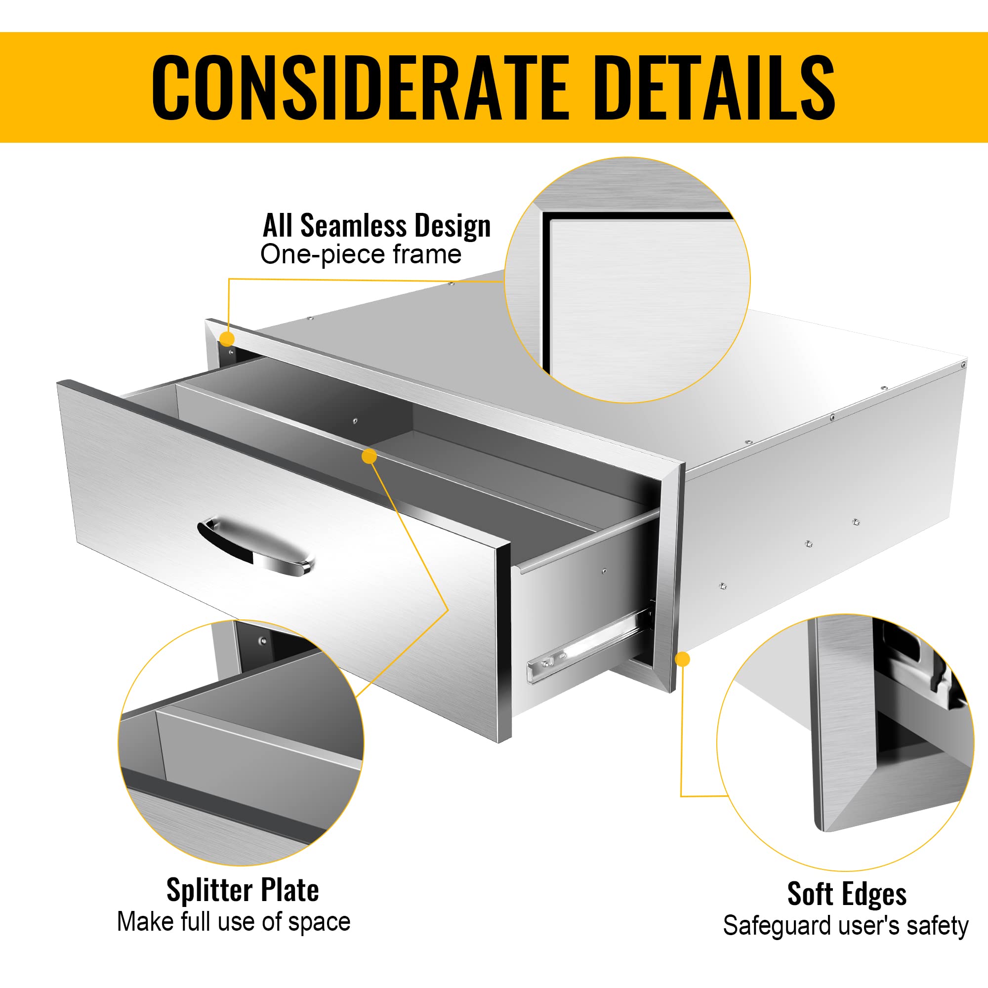 Stainless Steel Outdoor Kitchen Single Drawer - 30