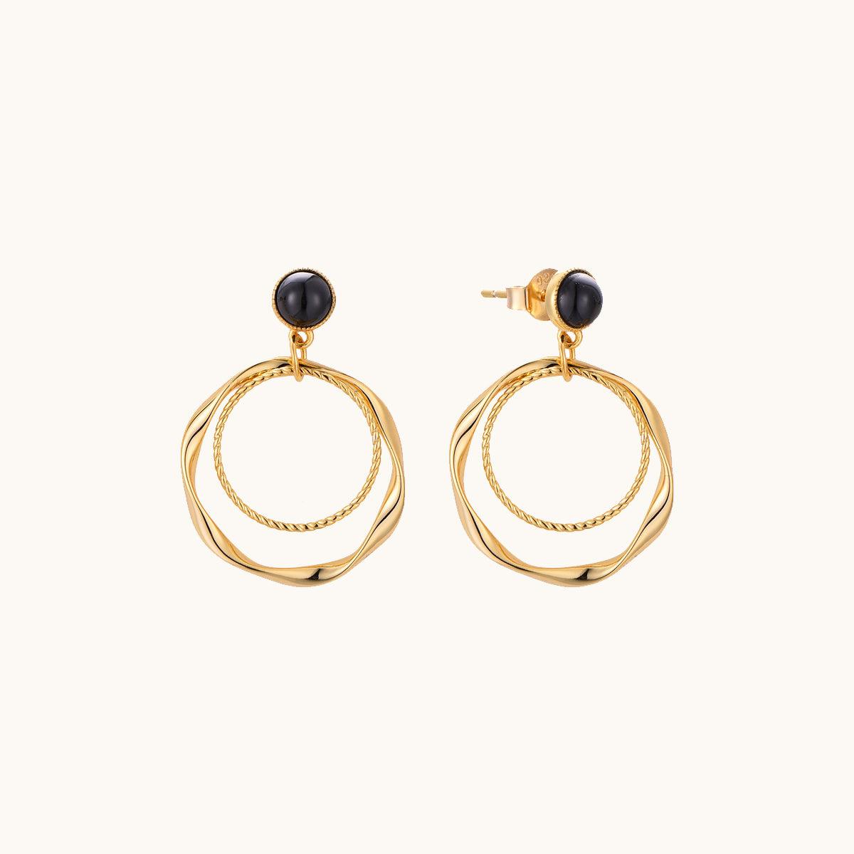 Classic Hoop Drop Earrings for Women - 14K Gold Plated Dangle Earrings | Elegant & Timeless Jewelry for Parties, Weddings & Everyday Wear