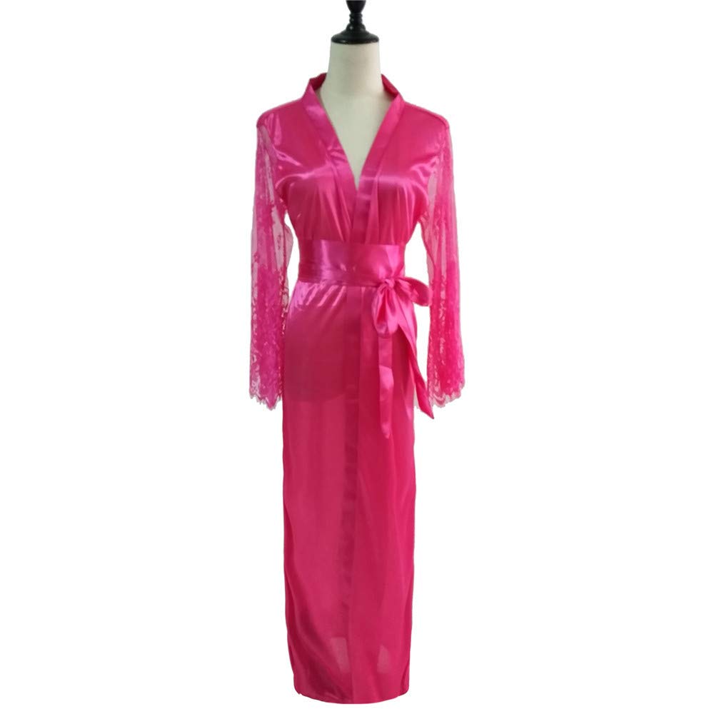 Aniywn Women's Satin Kimono Robe - Elegant Long Lingerie Gown for Bridesmaids, Wedding, Spa & Boudoir - Plus Size Bathrobe & Dressing Gown for Luxury Homewear
