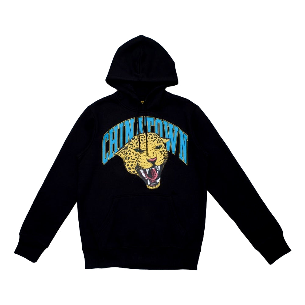 China Town Market Leopard Print Arch Hoodie - Black | Streetwear Fashion for Urban Style & Casual Outfits