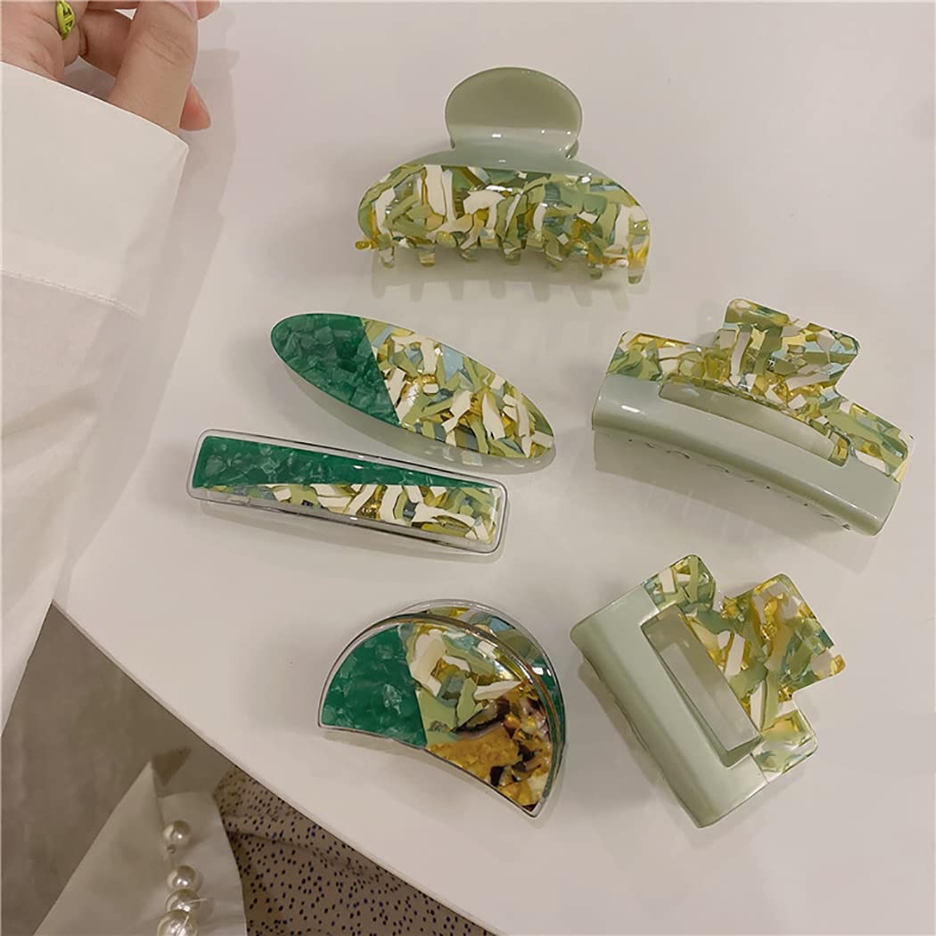 SOWUNO 3PCS Acetate Hair Claw Clips - Elegant French Barrettes for Women, Automatic Hair Clips with Strong Hold, Styling Hair Clamps for Girls & Ladies | Perfect for Updos, Ponytails & Everyday Hairstyles