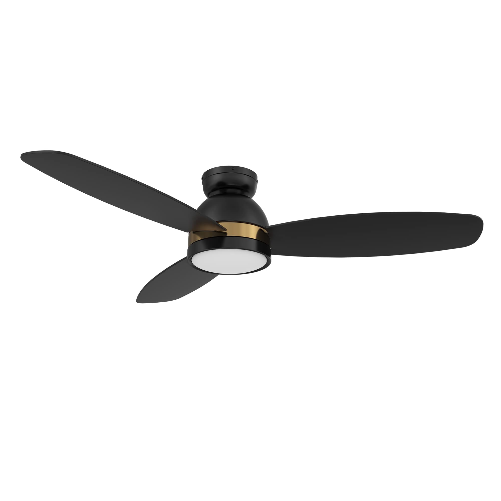 48 Inch Smart Ceiling Fan with 3 Blades - Remote Control, LED Light, Quiet DC Motor - Perfect for Living Room, Bedroom & Office (Black)