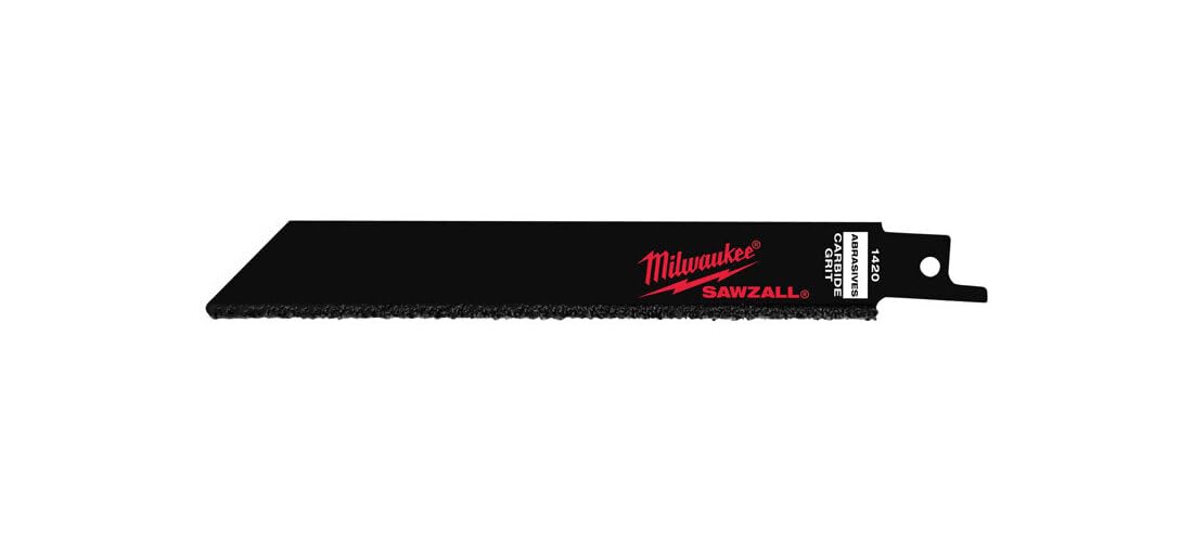 Milwaukee 6-Inch Tungsten Carbide Grit Sawzall Blades - 3-Pack for Cutting Metal, Wood & PVC - Ideal for Demolition, Construction & DIY Projects