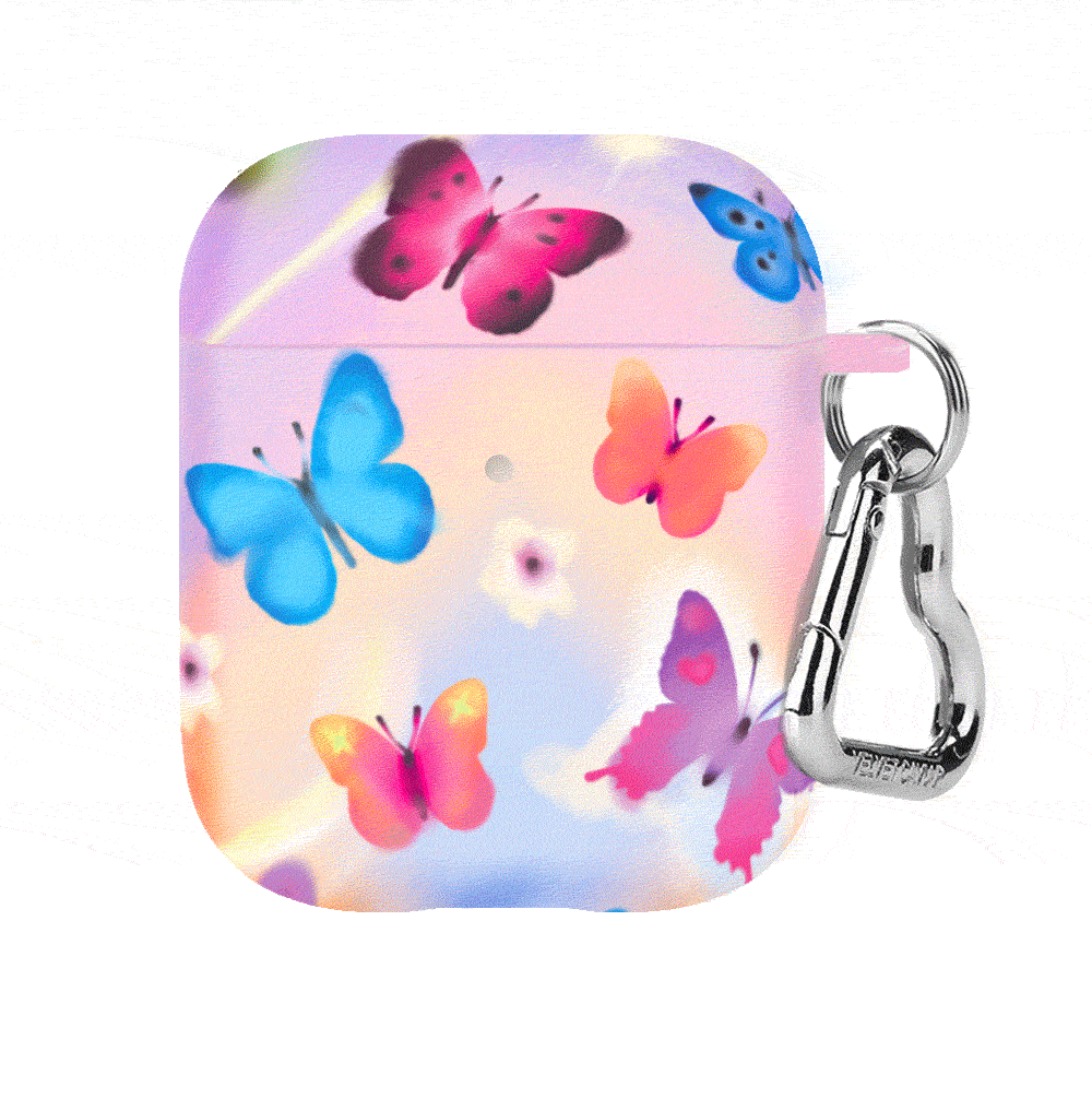 Aura Butterfly AirPod Case - Stylish Protective Cover for AirPods 1/2/3 & Pro - Cute Floral Design for Girls & Women - Perfect for School, Work & Travel Accessories