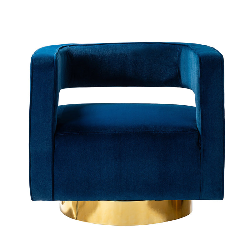 Agata Velvet Swivel Barrel Armchair - Modern Velvet Accent Chair with 360° Rotation for Living Room, Bedroom & Office