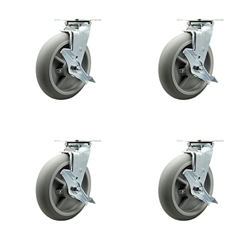 4 Swivel - Top Lock Brakes - Gray