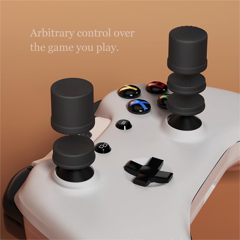 Premium CQC & FPS Thumb Grips Joystick Caps - Compatible with PS5, PS4, Nintendo Switch Pro, Xbox One & Xbox Series X Controllers - Enhanced Grip for Gaming - 4 Pairs (8Pcs) Black - Perfect for FPS, Racing & Action Games