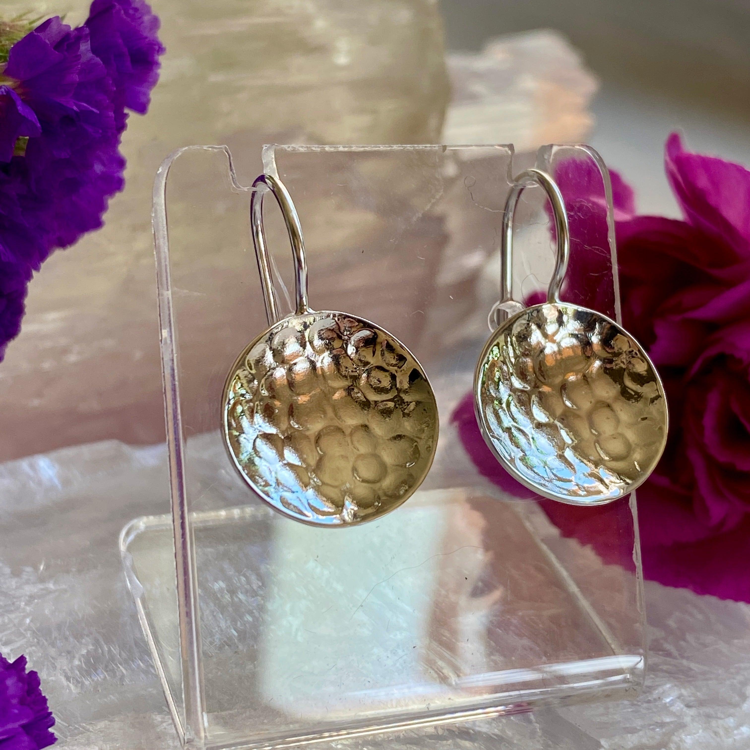 Beaten Concave Earrings SE1806 - Handmade Boho Jewelry for Women, Perfect for Parties & Everyday Wear