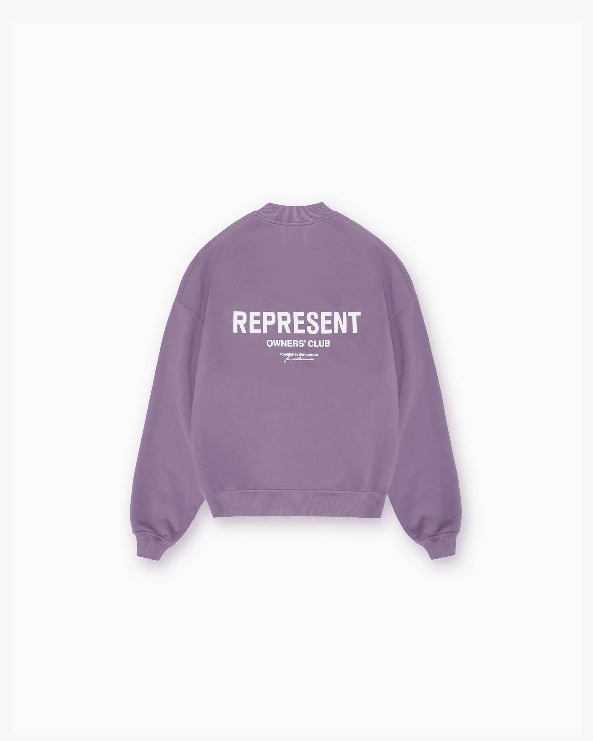 Represent Owners Club Vintage Violet Sweater - Retro Style Knit Pullover for Men & Women | Perfect for Casual Wear, Street Style & Fall Fashion