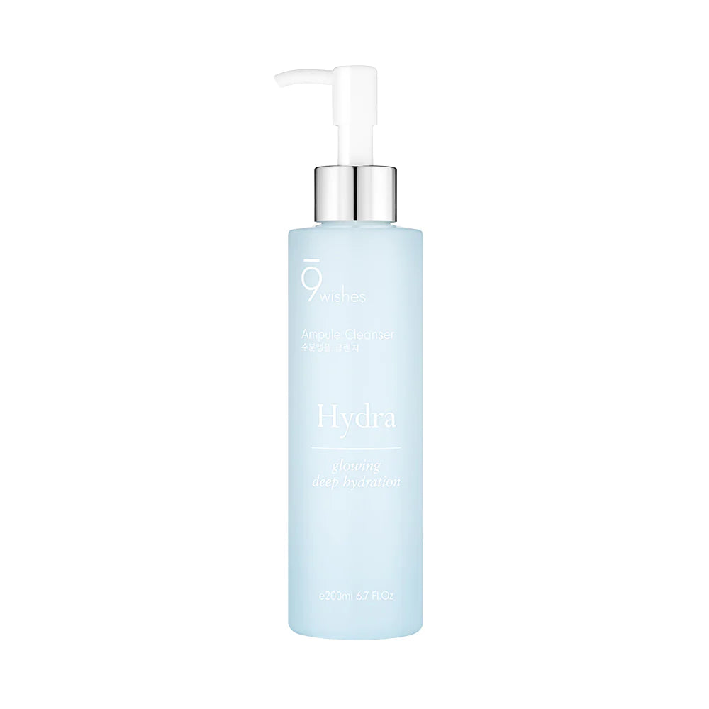9wishes Hydra Ampoule Cleanser 200ml - Deep Cleansing & Hydrating Facial Wash for Dry & Sensitive Skin | Perfect for Daily Skincare Routine & Makeup Removal