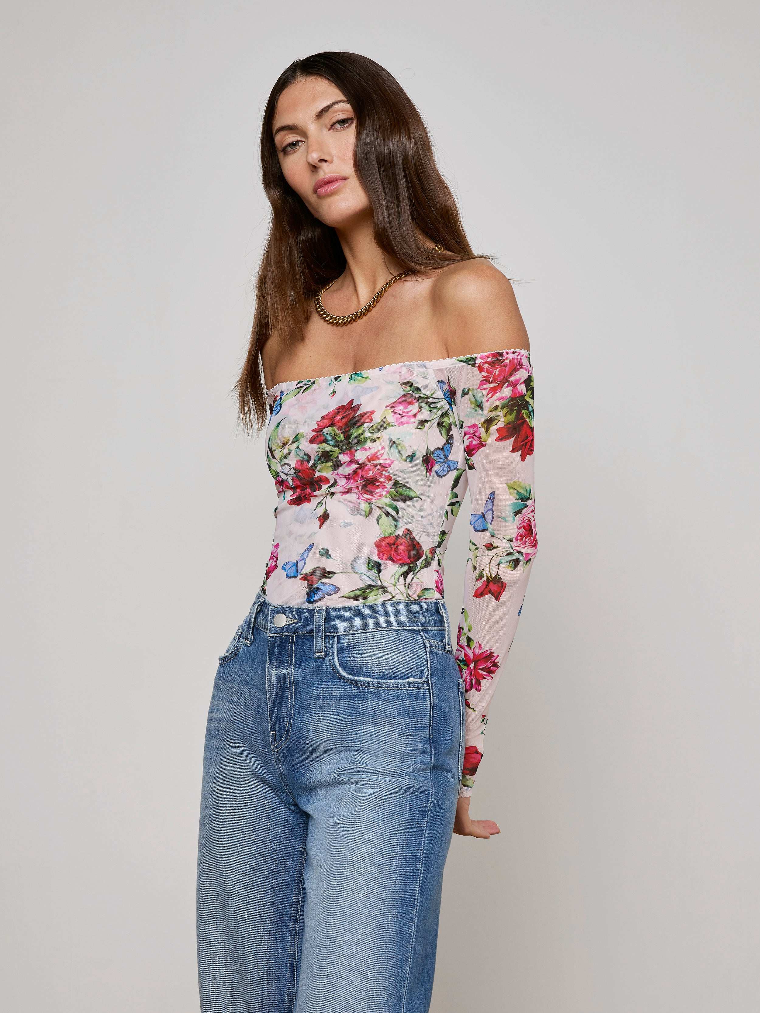 Peony Off The Shoulder Bodysuit for Women - Sexy Floral Lace Bodysuit Tops - Perfect for Date Night, Party & Special Occasions