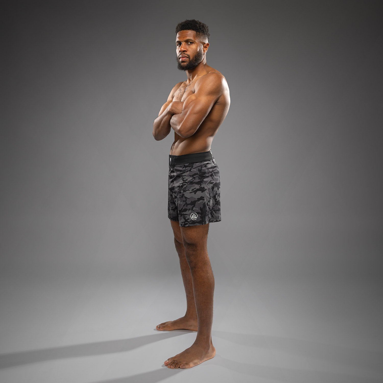 Venum x Polaris MMA Fight Shorts - Black & Storm Grey - Premium Training & Combat Gear for Fighters & Athletes