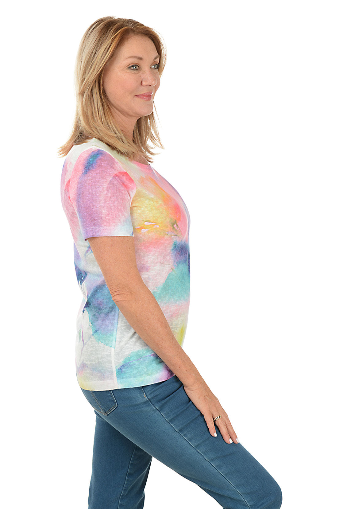 Floral Breeze Short Sleeve T-Shirt for Women - Soft Cotton Casual Top with Floral Print | Perfect for Summer Outfits, Beach Vacations & Everyday Wear